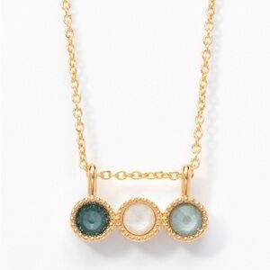 Touchstone Crystal by Swarovski Triple Play Necklace gold plated green crystals